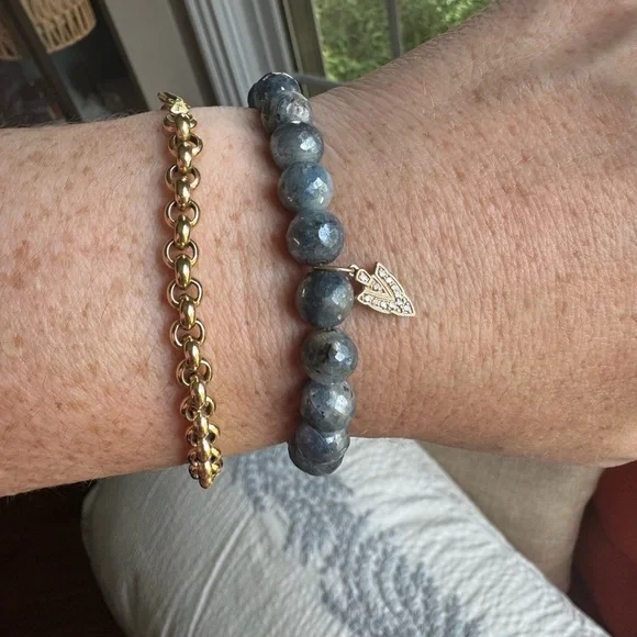 Sydney Evan Beaded Charm Bracelet with 14k Gold and Diamond Charm - Picture 3 of 12